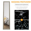 Specchio Verticale da Parete o da Terra 37x40x155 cm con Cornice in MDF Grigio