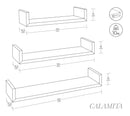 Set 3 Mensole da Parete 60-50-40x15,5x8 cm in Fibra di Legno Calamita Rosso