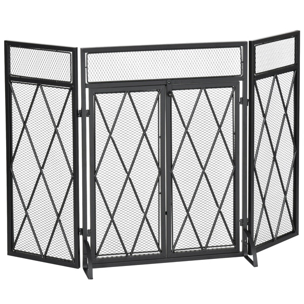 Parascintille Pieghevole con Antine 120x11,5x79 cm in Metallo Nero online