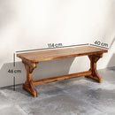 Panca da Giardino 2 Posti 114x40x46 cm Senza Schienale in Stile Rustico in Legno di Abete      