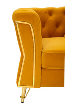 Poltrona Emy Senape con Cuscino 104x83x76 cm in Legno e Poliestere      
