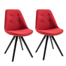 Set 2 Sedie Imbottite 48x56x87 cm in Tessuto  Rosse