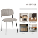 Set 4 Sedie Imbottite 49,5x55x81 cm in Tessuto Effetto Lino Cachi