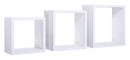 Set 3 Mensole da Parete Cubo in Fibra di Legno Incubo Bianco