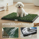 Tappetino per Cani 63x50,5x3,5 cm Vassoio con Erba Artificiale in PP e PE Verde      