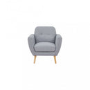 Poltrona Burton 84x79x86 h cm in Tessuto Grigio chiaro