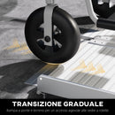 Rampa per Sedia a Rotelle e Scooter per Disabili 305x73.5x5 cm Pieghevole e Antiscivolo in Alluminio Argento      