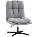 Poltrona da Salotto Girevole 63x75x92-102 cm in Tessuto Effetto Lino e Metallo Grigio Chiaro      