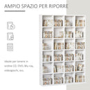 Libreria in Legno 24 Scomparti Bianco 130.5x89x20 cm 