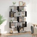 Libreria da Muro Moderna 5 Ripiani in Legno Bianco e Nero 60x24x1184.5 cm 