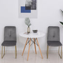 Set 2 Sedie Imbottite 44,5x59,5x91 cm in Flanella  Grigie