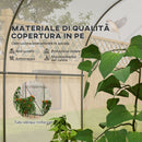 Serra a Tunnel da Giardino con 6 Finestre e Porta a Rullo 3,5x3x2 m in Acciaio e PE Bianco 