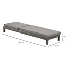 Set 2 Lettini Prendisole in Acciaio con Cuscino Grigio 