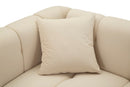 Divano Alma Crema con Cuscini 81x155x71 cm in Legno e Poliestere      