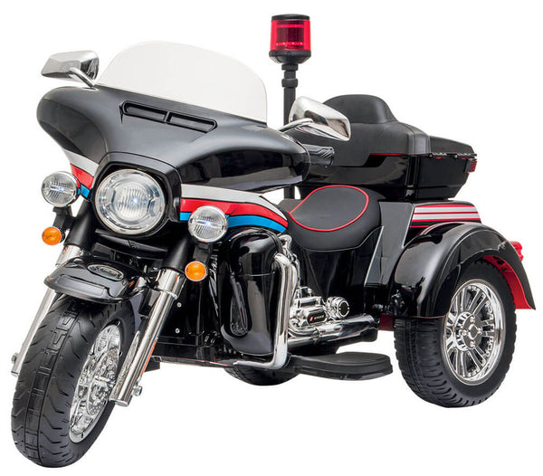 Moto Elettrica Polizia Americana 3 Ruote per Bambini 12V Kidfun Police Washington Nera online