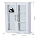 Armadietto Portaoggetti da Parete per Bagno e Cucina 3 Ripiani in Legno Bianco 53.5x16x62.5 cm 