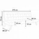 Divano Letto 175x80x73 cm in Similpelle Nero
