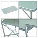 Tavolino da Campeggio Picnic Pieghevole in Alluminio 154.5x40.5x82 cm 