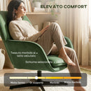 Poltrona da Salotto Girevole 73x83,5x85 cm con Cuscino Lombare e Rivestimento in Tessuto Effetto Velluto Verde      