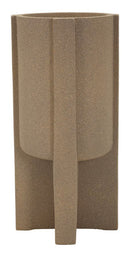 Porta Vaso da Esterno Moai Ø39x80,5 cm in Resina Marrone      