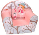 Poltroncina per Bambini 33x40x55cm Tessuto Sfoderabile con Bambina Miller Rosa
