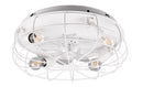 Plafoniera con Ventilatore da Interno Attacco E27 Ø50 cm Metallo Bianco Opaco