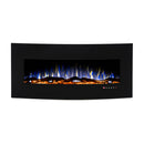 Camino Elettrico da Pavimento 55x122,2x15,7 cm Effetto Fiamma 1500W Archi Nero