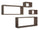 Set 3 Mensole Cubo da Parete Quadrato e Rettangolare in Fibra di Legno Merlino Noce Segato