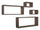Set 3 Mensole Cubo da Parete Quadrato e Rettangolare in Fibra di Legno Merlino Noce Segato