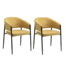 Set 2 Sedie Maya 59,5x54x78,5 cm in Tessuto Easy-Clean Giallo       