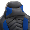 Sedia da Gaming Massaggiante e Riscaldante Blu e Nero 68x69x108-117 cm 