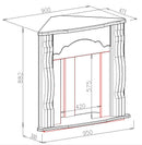 Camino Elettrico da Pavimento ad Angolo 88,2x95x47,3 cm Effetto Fiamma 2000W Clasic & Meridian Bianco