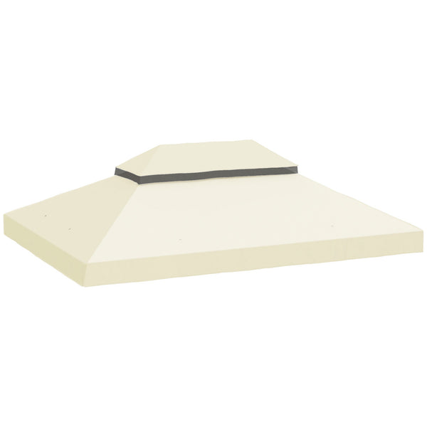 Copertura per Gazebo da Giardino 400x 300 cm a 2 Livelli in Tessuto Oxford 600D con Fori di Drenaggio Bianco Crema online