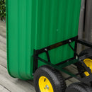 Carrello da Giardino Ribaltabile 4 Ruote 118x58x102 cm 125 Litri Verde