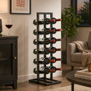 Cantinetta Vini Portabottiglie da Terra 31x23x84,5 cm Capienza per 12 Bottiglie in Metallo Nero      