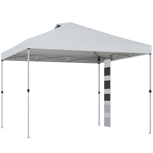 Gazebo Pop Up da Giardino 293x293x272 cm con Tasche Portaoggetti e Sacchi di Sabbia in Tessuto Oxford Bianco prezzo