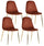 Set 4 Sedie Imbottite 44x55x86 cm in Velluto Bronzo e Oro