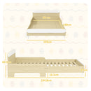 Letto Singolo per Bambini Basso con Sponde Laterali Alte 194,8x103x60,5 cm Bianco e color Legno  