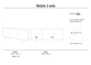 Mobile 3 Ante 177x74x41 cm Ossido Bianco