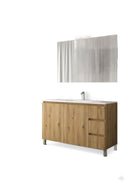 Mobile da Bagno a Terra con Lavabo 100 cm e Specchio Bali Light 2+3 Rovere Miele      