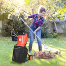Biotrituratore Elettrico da Giardino con Sacco da 50L Rosso