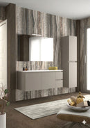 Mobile da Bagno Sospeso con Lavabo 100 cm e Specchio Bali Light 2+2 Tortora      