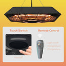 Stufa Alogena a Sospensione 45x45x10 cm 2000W con Luce LED e Telecomando Nera