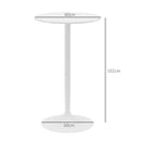 Tavolo da Cucina Alto Bar Ø60x102 cm per 2 Persone in MDF e Metallo Bianco      