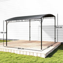 Gazebo Pergola da Giardino 286x384x252 cm con 16 Fori di Drenaggio in Metallo e Poliestere Grigio      