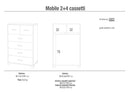 Mobile 4+2 Cassetti 70x112x41 cm Bianco Fiammato