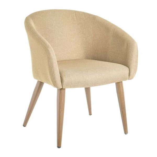 acquista Poltrona Relax in Legno e Tessuto Colore Beige Chiaro Mod. Morla 60x58x77H cm