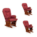 Poltrona a Dondolo in Legno Massello con Cuscino Dorothy Bordeaux