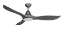 Ventilatore da Soffitto con 3 Pale e LED Ø132 cm 5 Velocità Martec Wave Nero