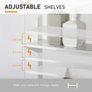 Pensile da Bagno 2 Ante Specchio 60x20,5x75 cm in Legno Bianco e Rovere